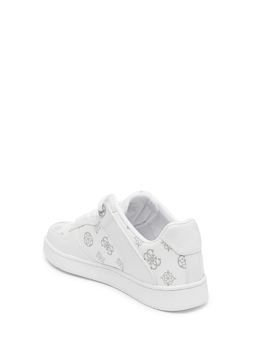 GUESS Womens  White Ballinn Peony Sneakers BALLINN3-A Back View
