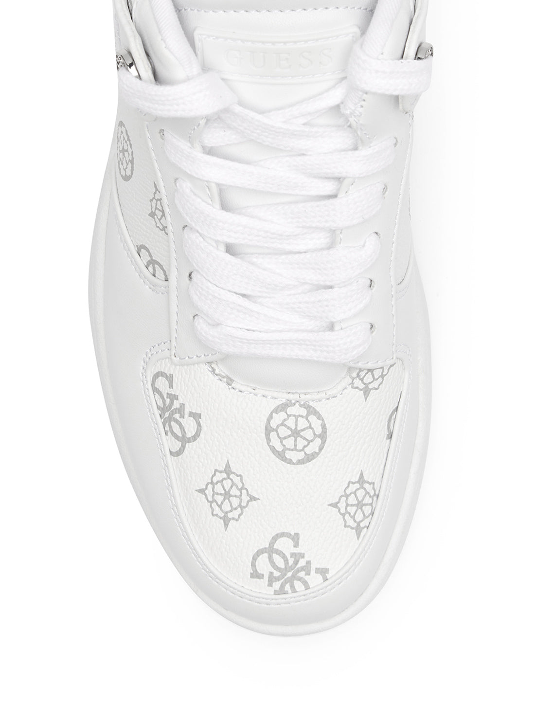 GUESS Womens  White Ballinn Peony Sneakers BALLINN3-A Top View