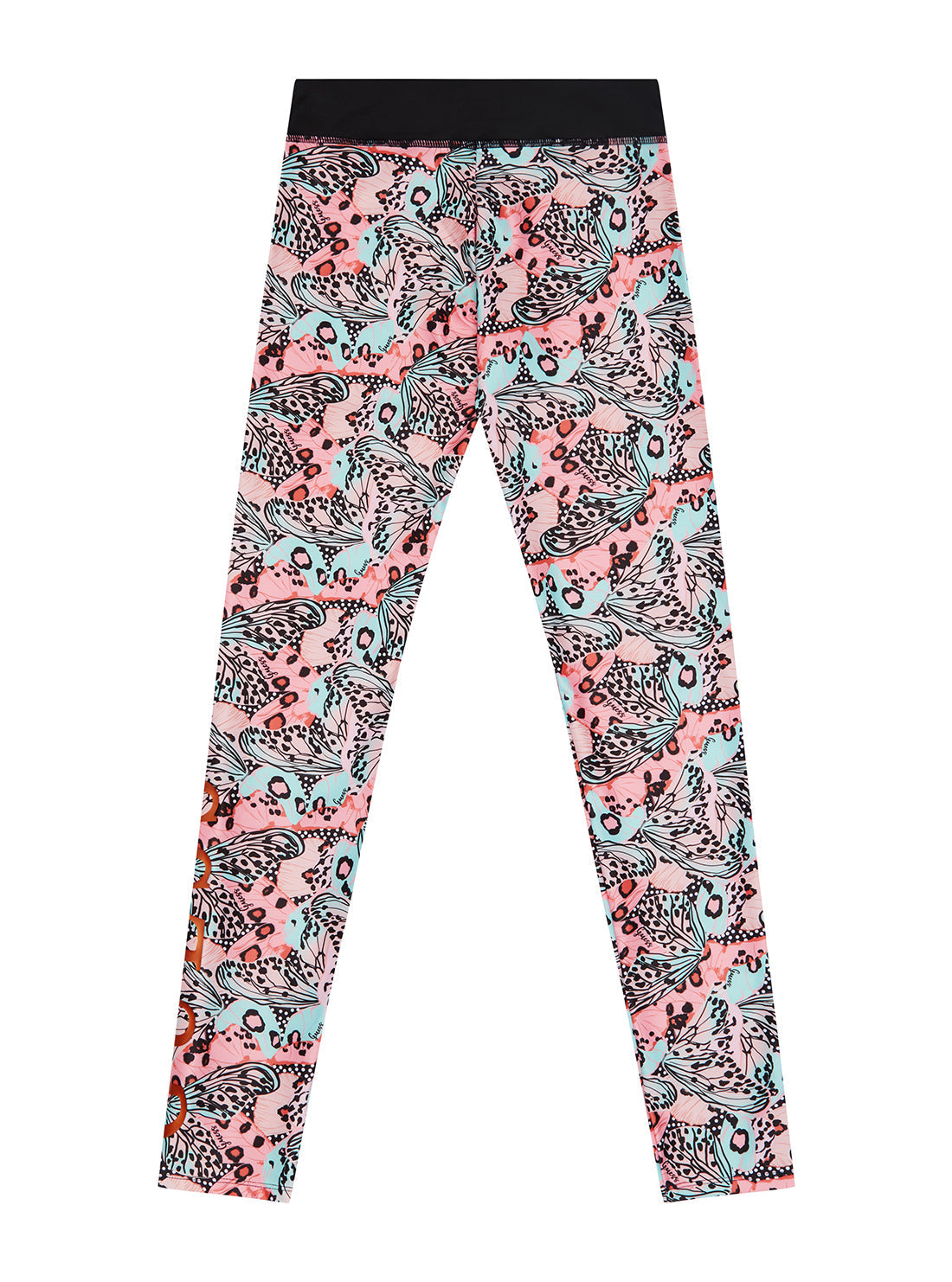 GUESS Kids Girls Pink Butterfly Printed Active Leggings (7-16) J1BB02MC01 Back ViewView
