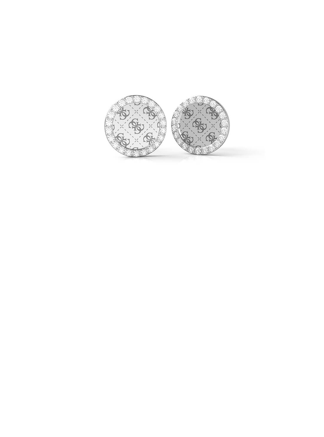 GUESS Silver Quatto G Logo Women Stud Earrings