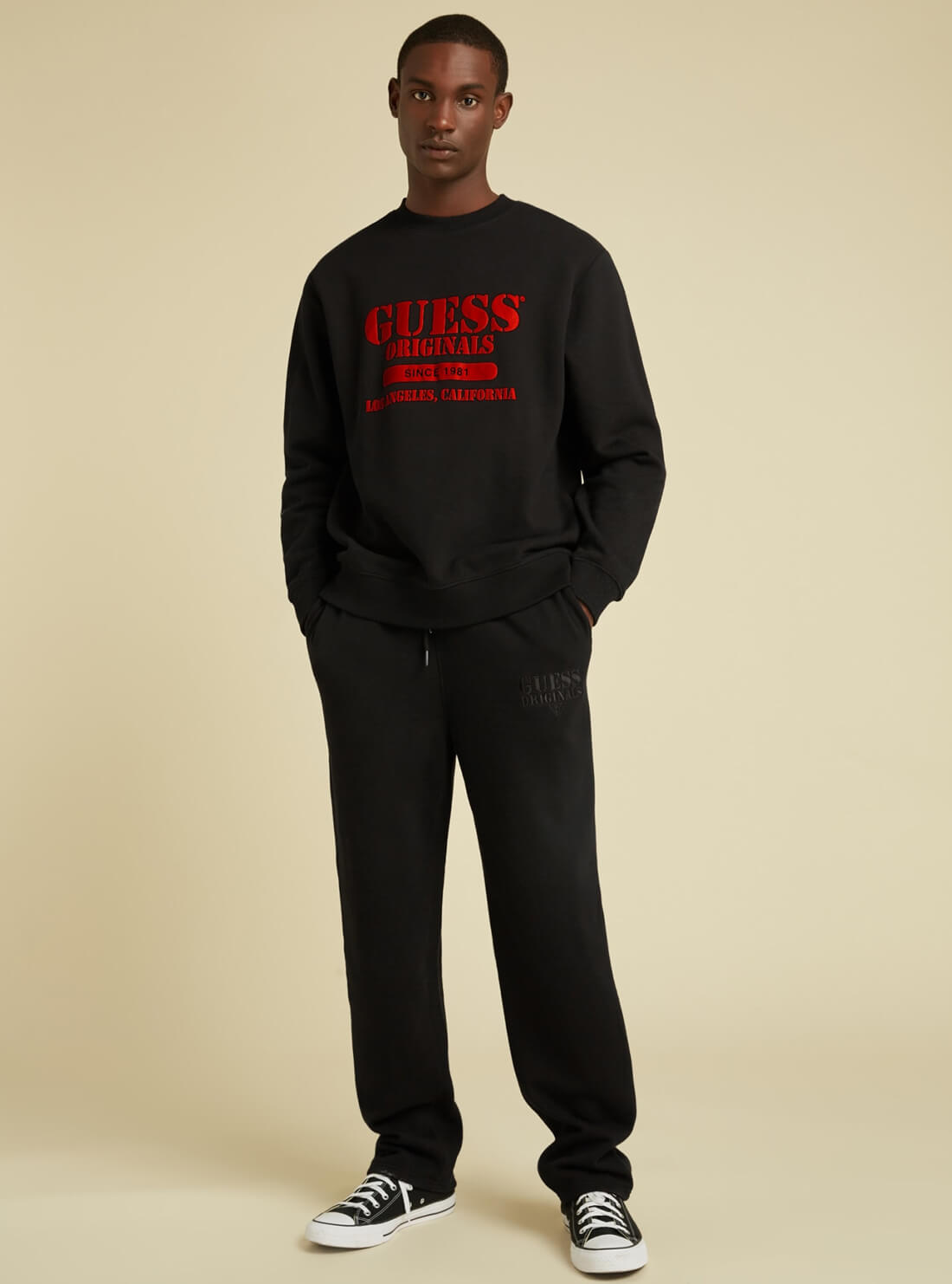 GUESS Mens GUESS Originals Kit Black Smith Jumper M1BQ14KA1B0 Full View