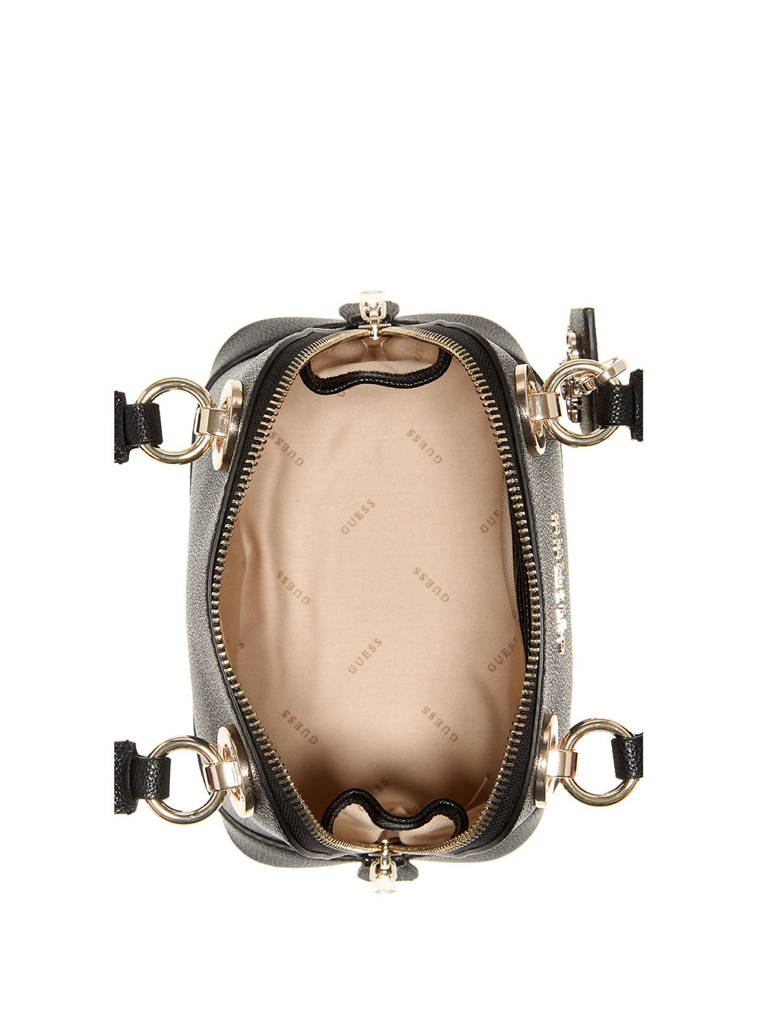 GUESS Womens Black Cathleen Small Dome Satchel SG773705 Inside View