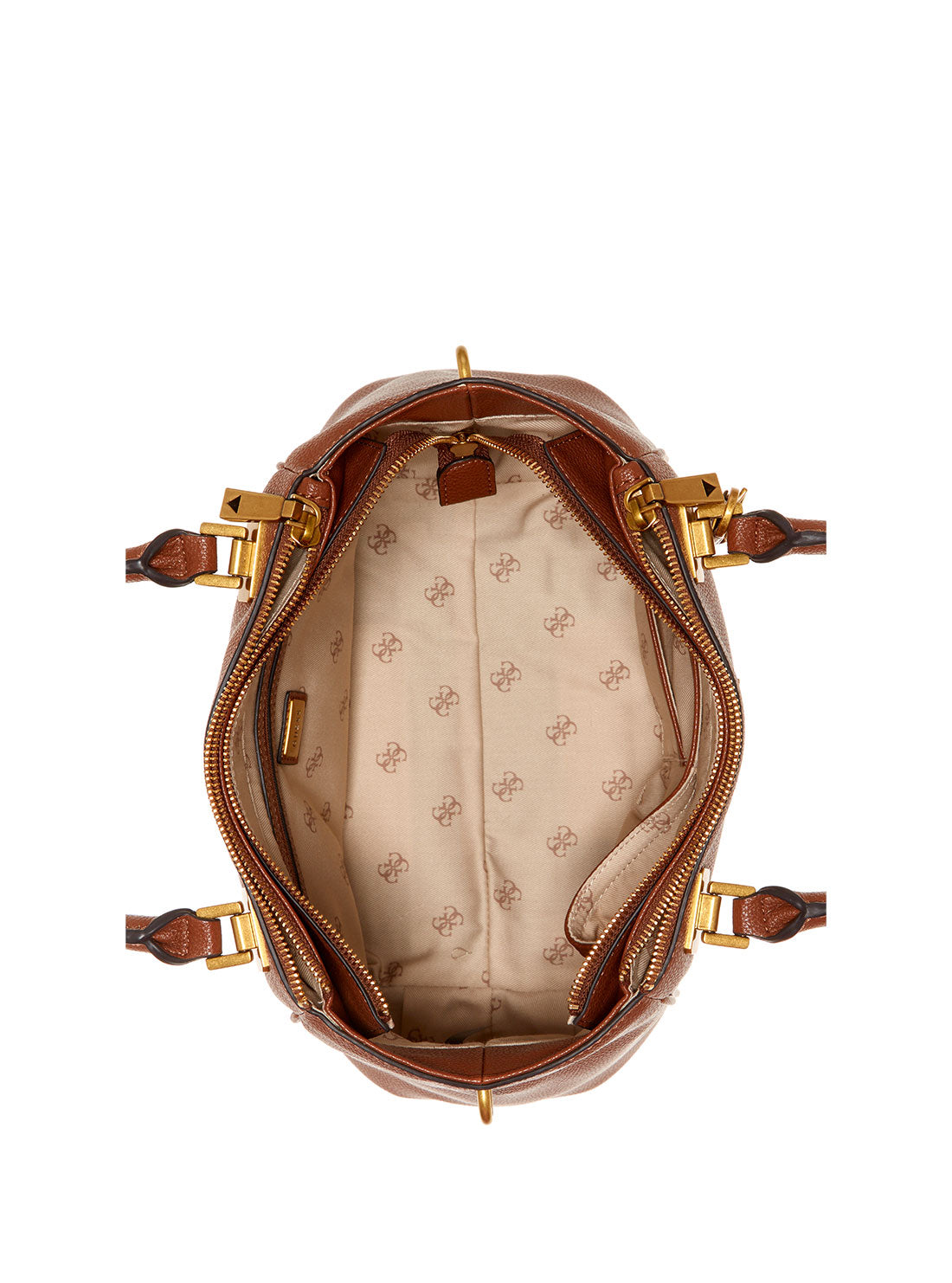 GUESS Women's Cognac Destiny Status Satchel Inside View