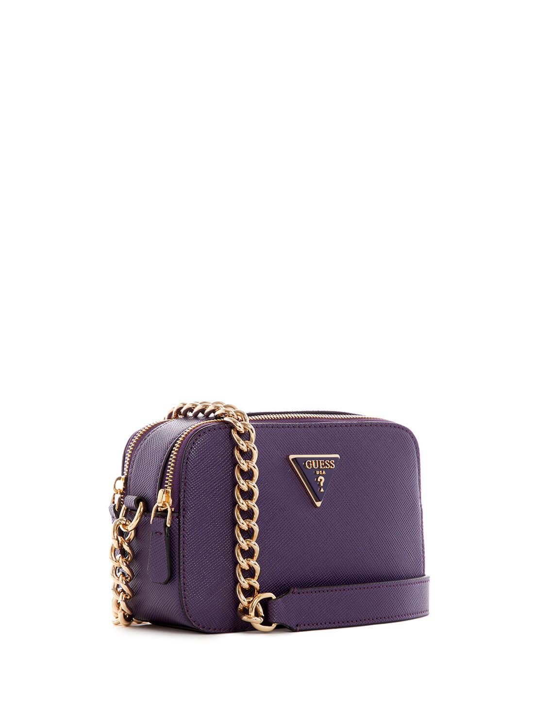GUESS Womens  Purple Noelle Crossbody Camera Bag ZG787914 Front Side View