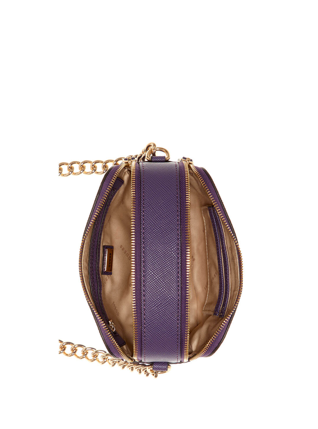 GUESS Womens  Purple Noelle Crossbody Camera Bag ZG787914 Inside View