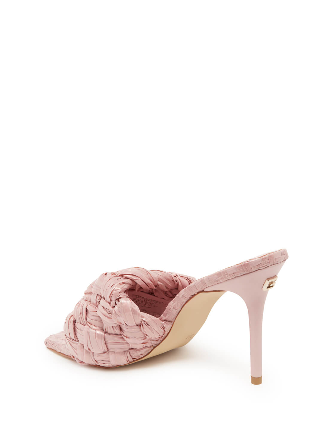 GUESS Womens  Pink Byanna Woven Sandal Heels BYANNA Back View