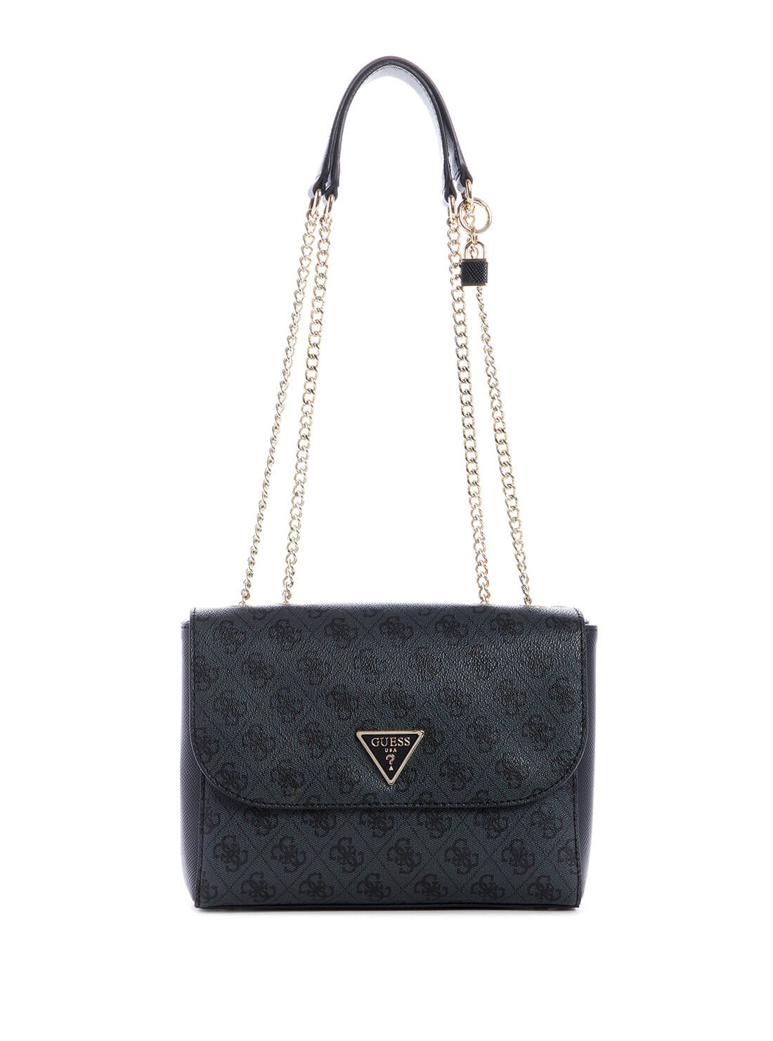 GUESS Women's Black Cordelia Logo Convertible Crossbody Bag BG837721 Front View
