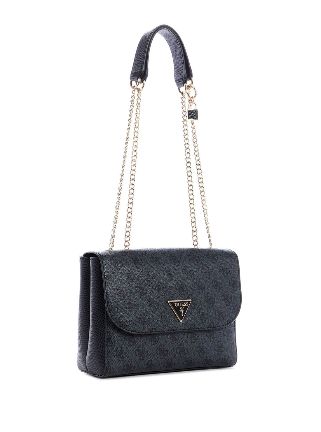 GUESS Women's Black Cordelia Logo Convertible Crossbody Bag BG837721 Front Side View