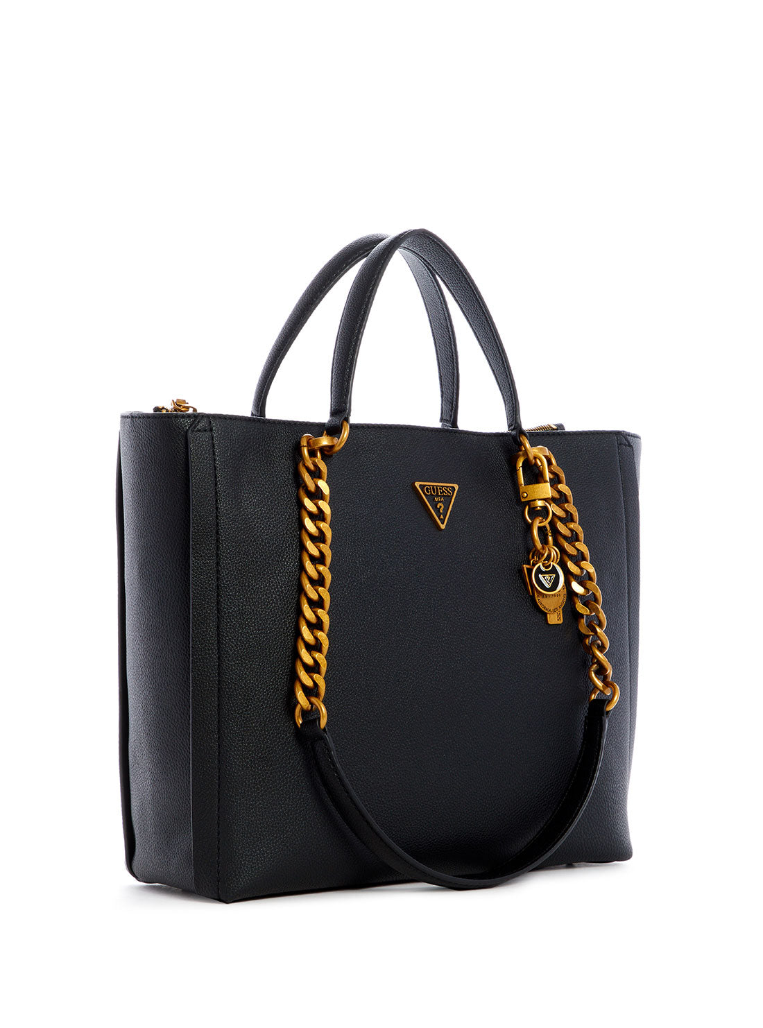 GUESS Womens  Black Destiny Society Tote Bag VB787823 Front Side View