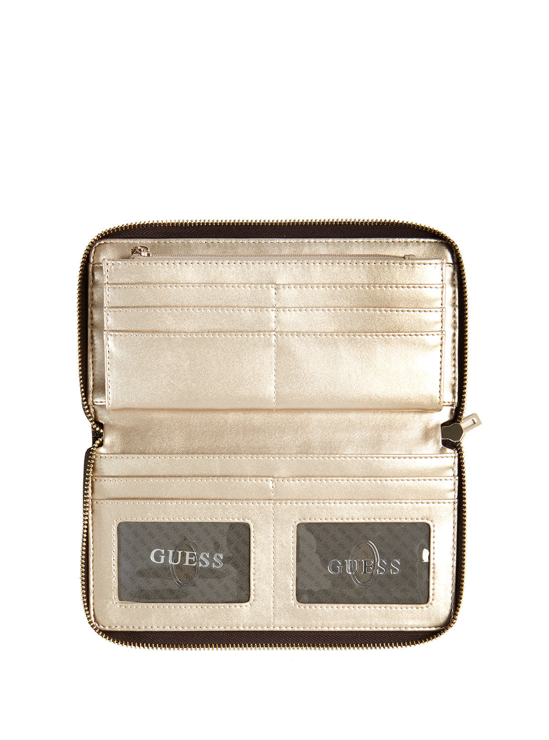 GUESS Womens  Brown Destiny Cheque Organiser Wallet VB787863 Inside View