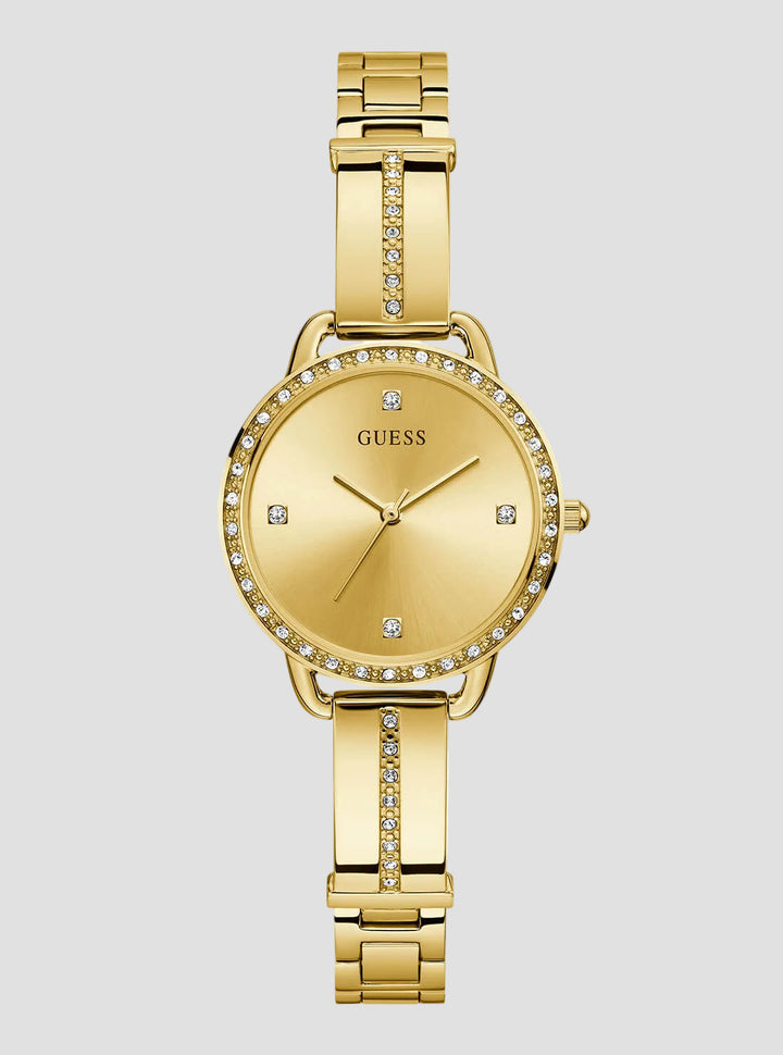 GUESS Women's Gold Bellini Crystal Watch GW0022L2 Front View
