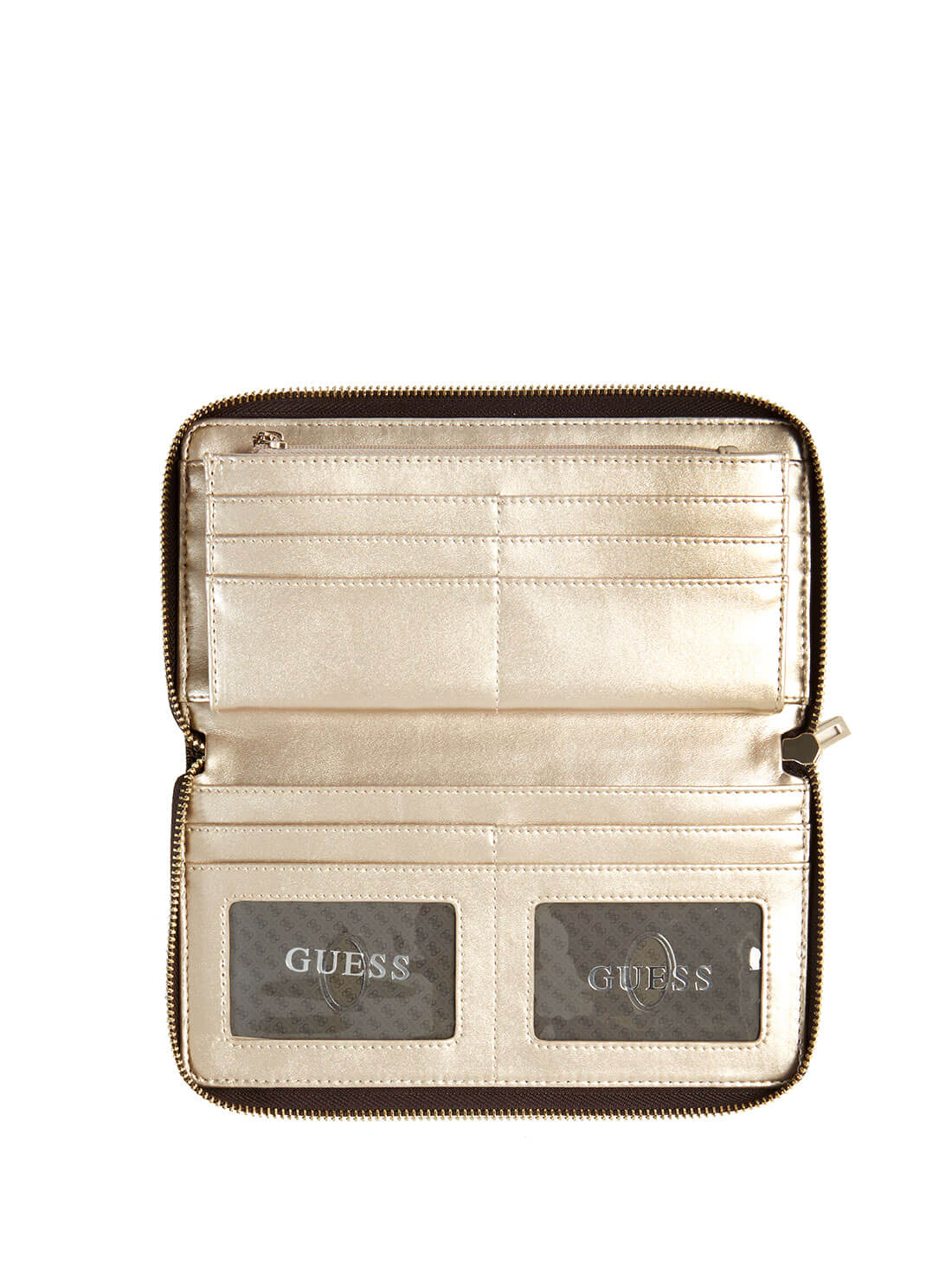 GUESS Womens  Taupe Croc Katey Cheque Organiser Wallet CB787063 Inside View